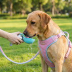 Hunde-Trinkflasche mit Silikonnapf – Auslaufsicher für unterwegs -    Zorenza