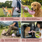 Hunde-Trinkflasche mit Silikonnapf – Auslaufsicher für unterwegs -    Zorenza
