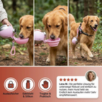Hunde-Trinkflasche mit Silikonnapf – Auslaufsicher für unterwegs -    Zorenza