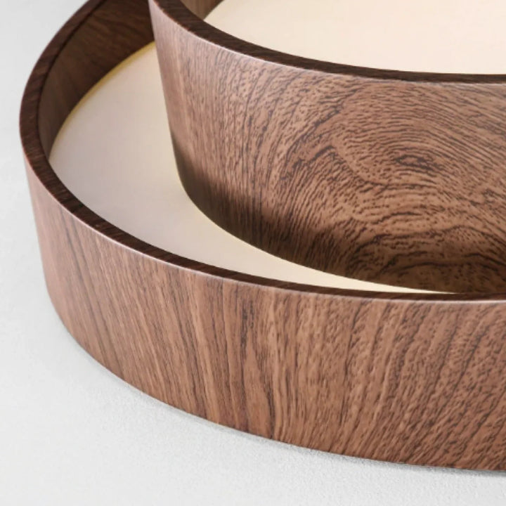 Holz-Deckenleuchte mit integrierter LED – Warmer Walnusston -    Zorenza