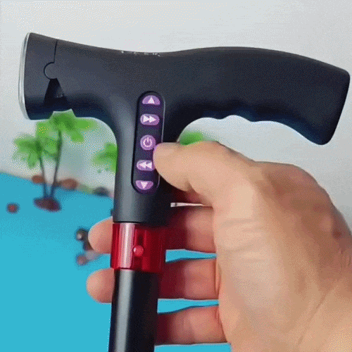 Intelligenter Wanderstock – Fallalarm, LED-Beleuchtung, höhenverstellbar -    Zorenza