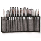 Pinselset 24-teilig mit Rollmappe – 7 Pinselformen und Malmesser -    Zorenza