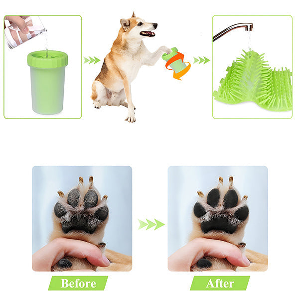 Pfotenreiniger mit Silikonbürsten für Hunde -    Zorenza