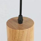 Pendelleuchte aus Metall und Holz Zorenza