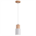 Pendelleuchte aus Metall und Holz Zorenza