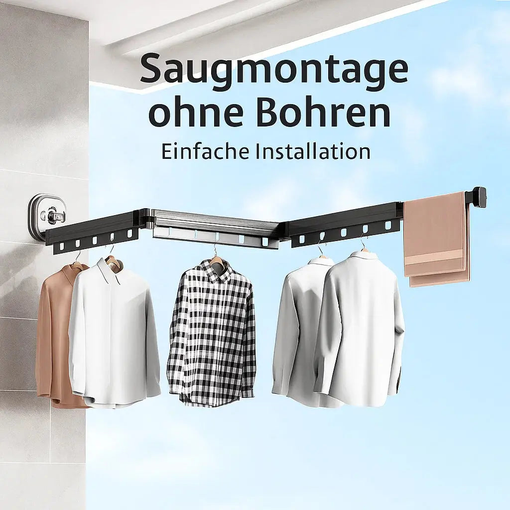 Platzsparender Wand-Wäschetrockner – Klappbar, Stark & Ohne Bohren Zorenza