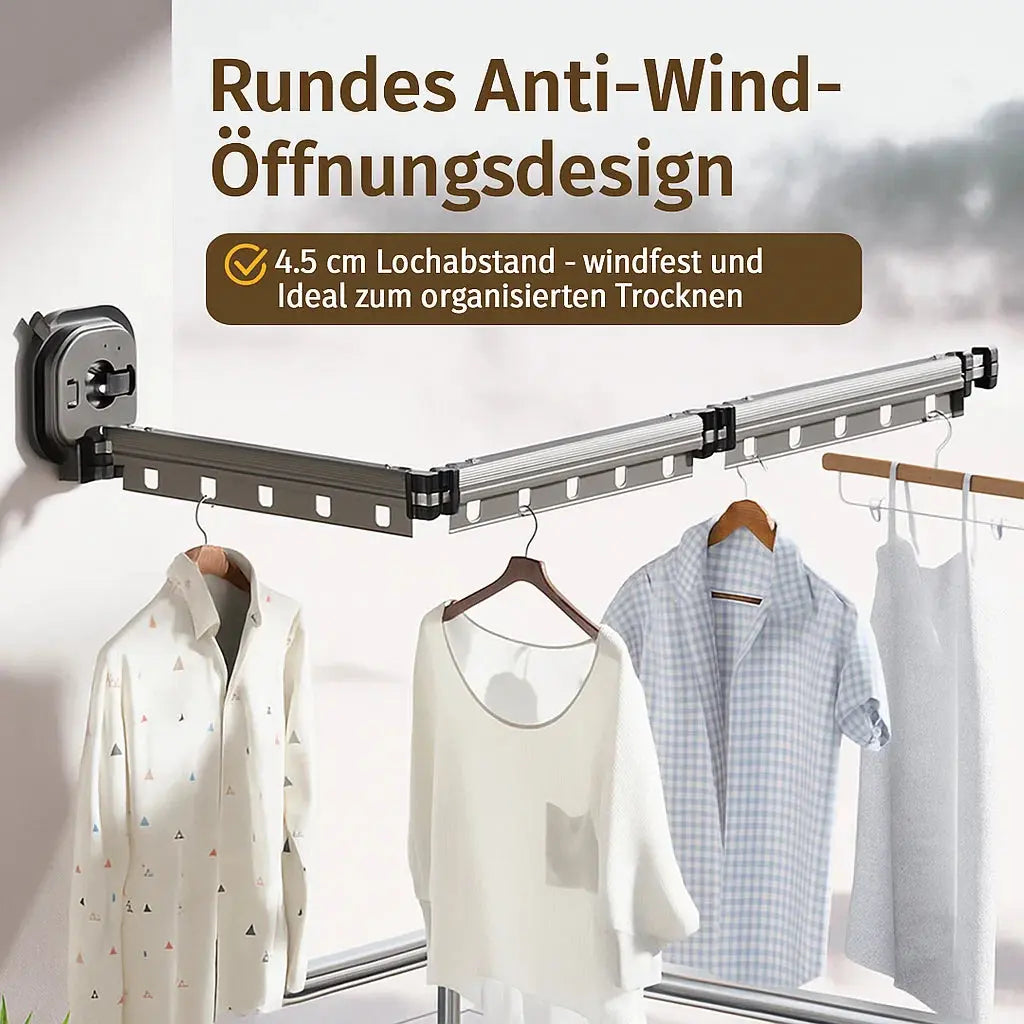 Platzsparender Wand-Wäschetrockner – Klappbar, Stark & Ohne Bohren Zorenza