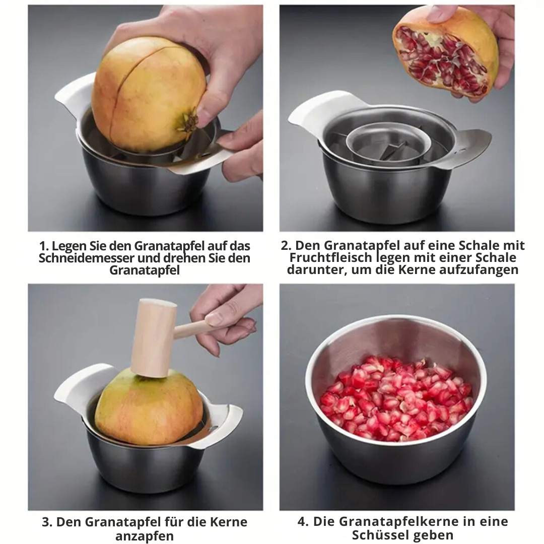 Edelstahl Granatapfel-Entkernung – Mühelose Extraktion - Zorenza