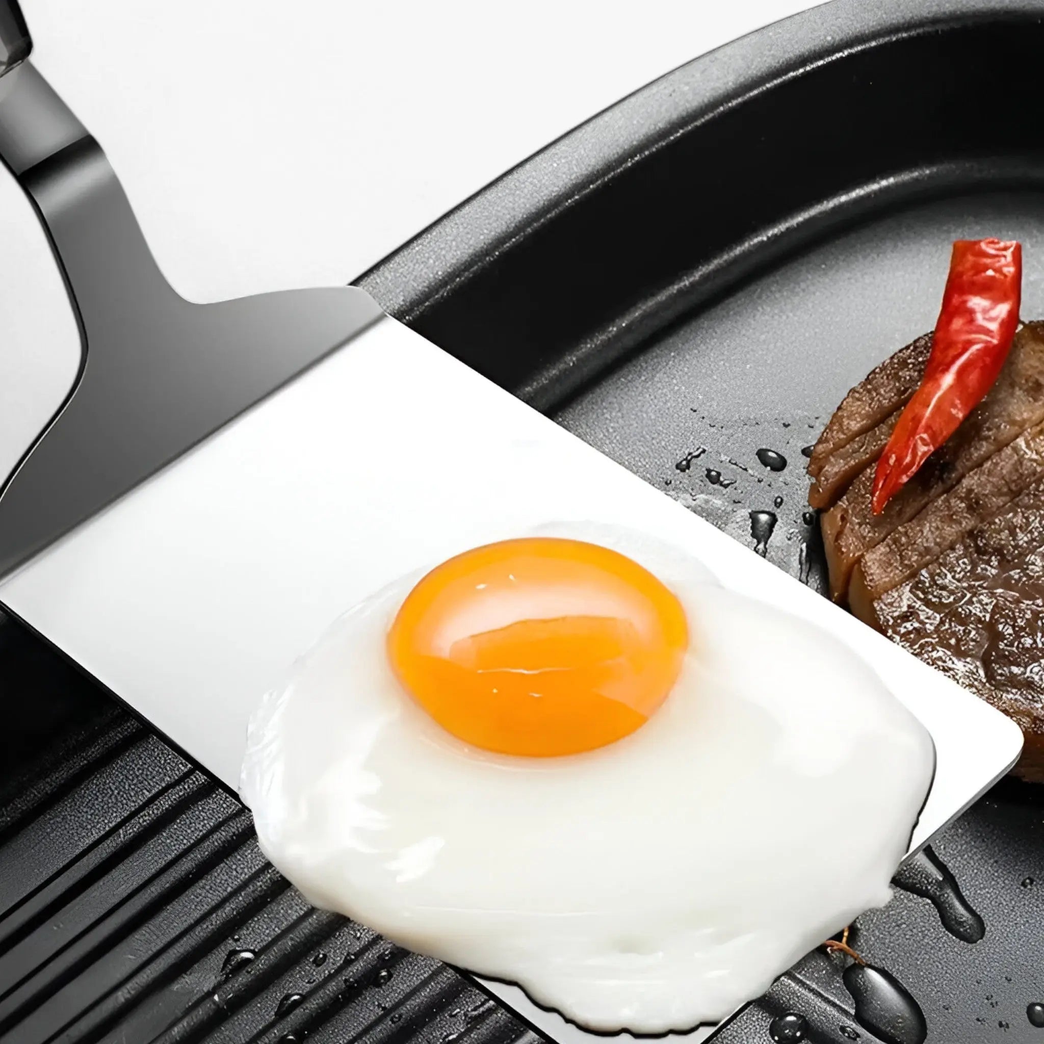 Quadratischer Wender mit Holzgriff – Präzises Wenden für Grill und Pfanne Zorenza