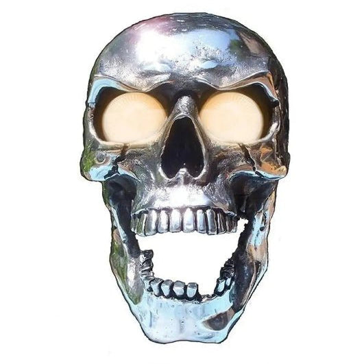 LED Totenkopf-Scheinwerfer mit leuchtenden Augen und Chrom-Finish -    Zorenza