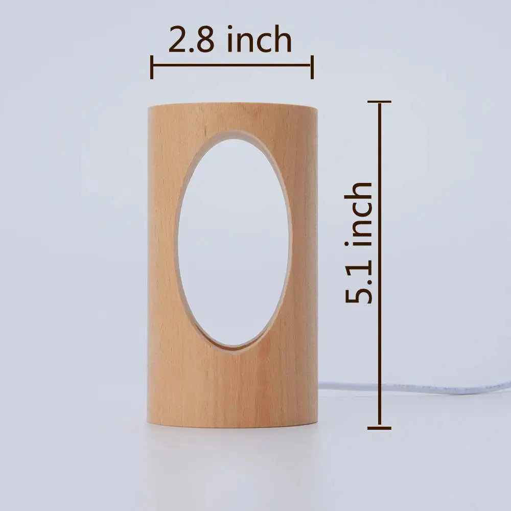 Rechteckige LED-Nachtlampe aus Massivholz Zorenza