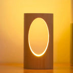 Rechteckige LED-Nachtlampe aus Massivholz Zorenza