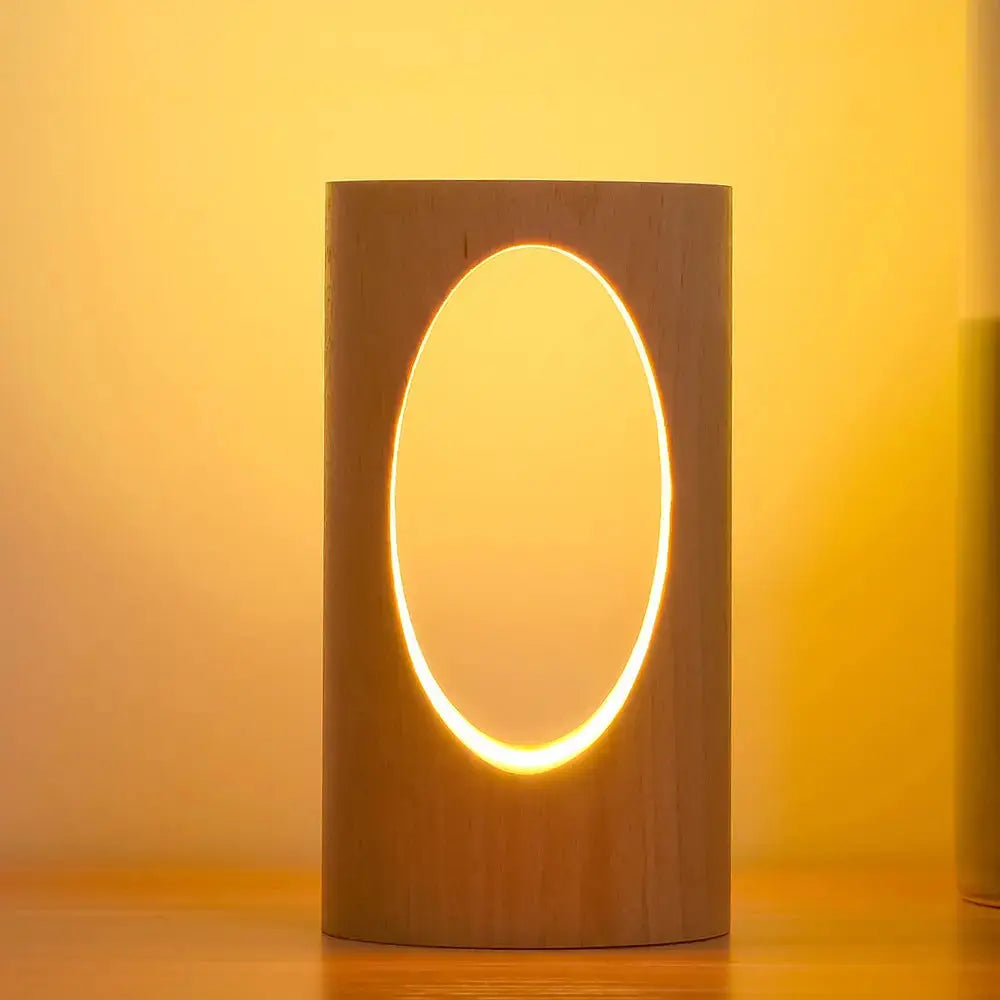 Rechteckige LED-Nachtlampe aus Massivholz Zorenza
