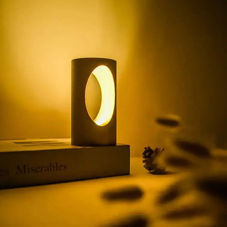 Rechteckige LED-Nachtlampe aus Massivholz Zorenza