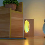 Rechteckige LED-Nachtlampe aus Massivholz Zorenza