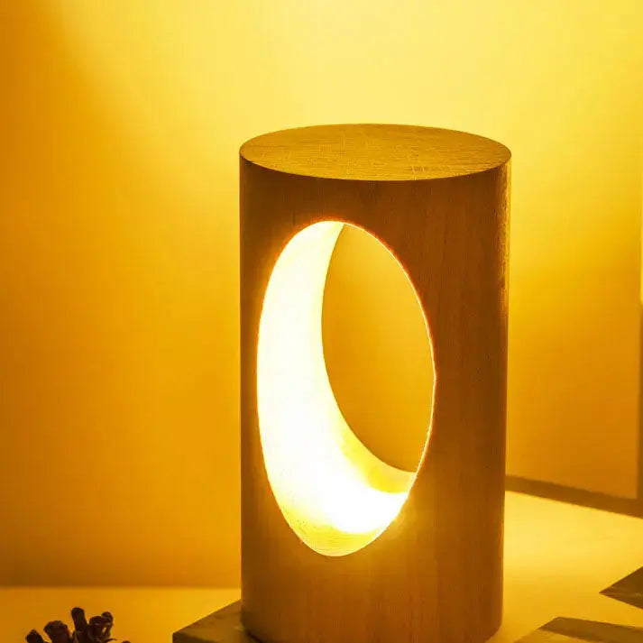 Rechteckige LED-Nachtlampe aus Massivholz Zorenza