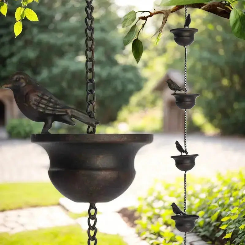 Regentropfenkette Metall – Schönes Wasser-Spiel für Haus & Garten Zorenza