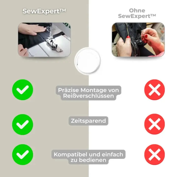 Reißverschluss-Nähfuß für präzises Einnähen Zorenza