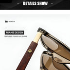 Sonnenbrille Quadratisch Retro-Stil mit UV400-Schutz -    Zorenza