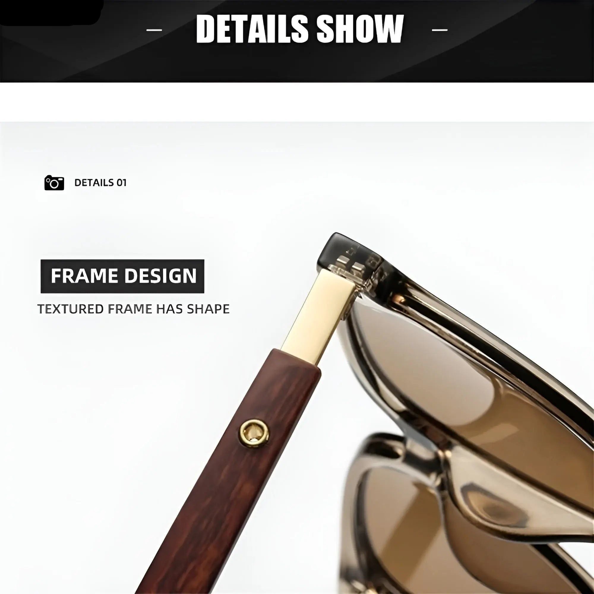 Sonnenbrille Quadratisch Retro-Stil mit UV400-Schutz -    Zorenza