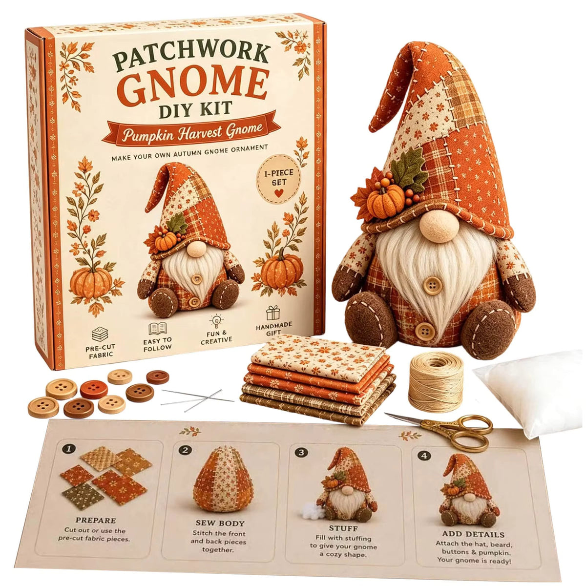 Patchwork-Puppen Nähset – Filz DIY Kit für 4 Stoffpuppen -    Zorenza