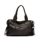 Schwarze Handtasche aus PU-Leder mit Vintage-Waschung Zorenza