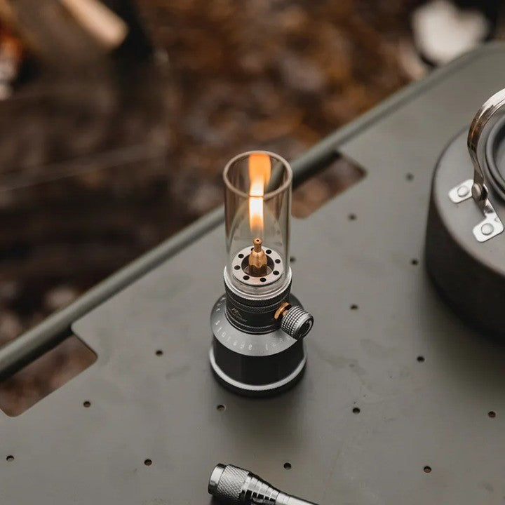 Campinglampe Aluminium mit Gaskartusche – Vintage-Stil -    Zorenza