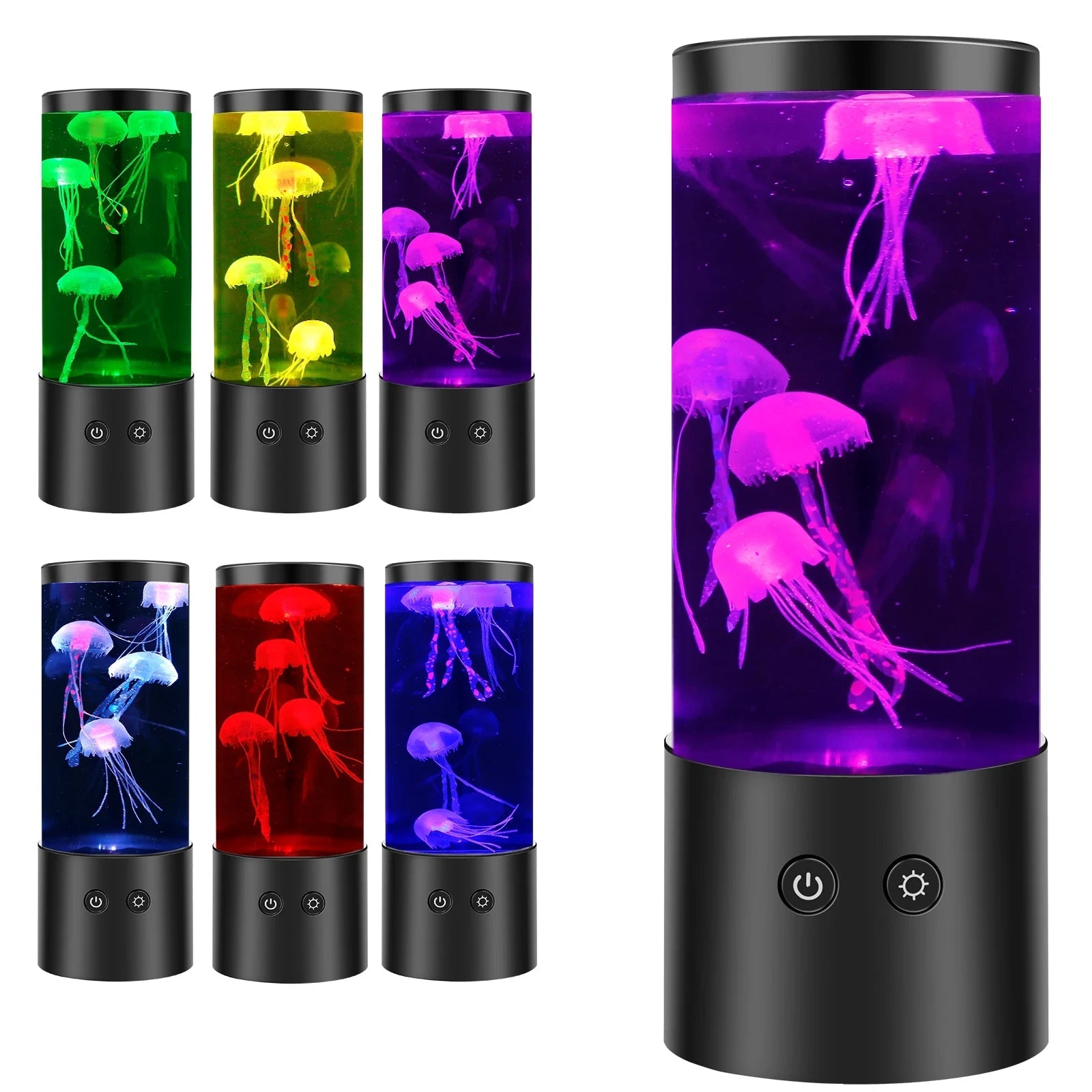 Quallen-Lampe mit 7 LED-Farbwechseln – Aquarium-Nachtlicht -    Zorenza
