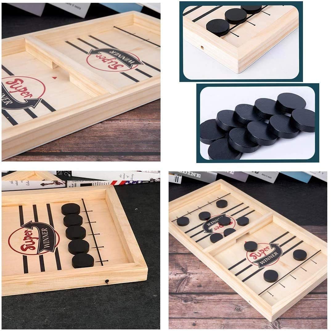Tischspiel 2-in-1 Fußball & Shuffleboard aus Holz -    Zorenza