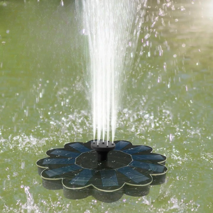 Kabellose Solar-Wasserfontäne – 5 Düsen, schwimmend, bis 95 cm Höhe -    Zorenza
