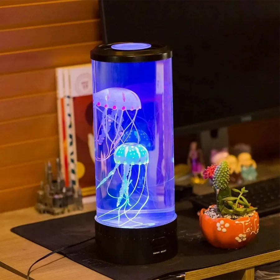 Quallen-Lampe mit 7 LED-Farbwechseln – Aquarium-Nachtlicht -    Zorenza