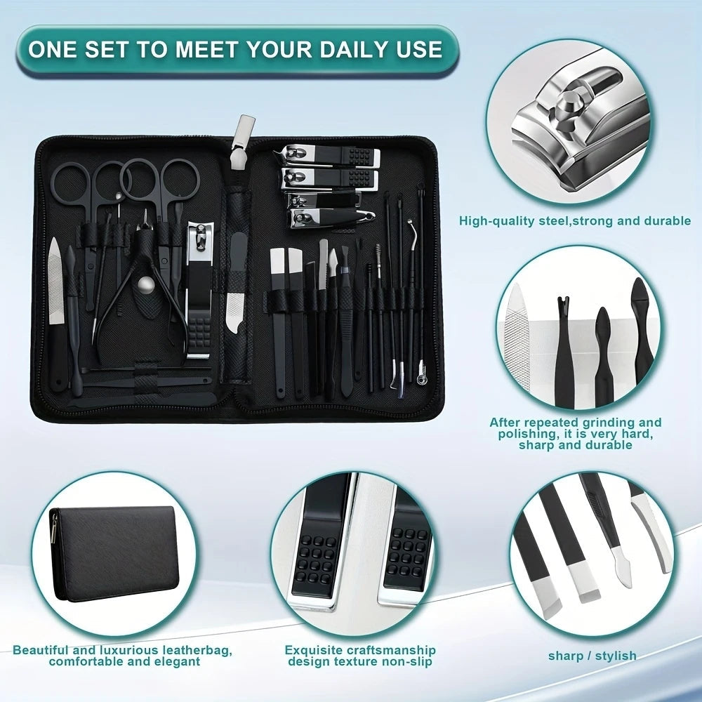 30 stks manicure set draagbare roestvrijstalen nagelknipper trimgereedschap schoonheid pedicure kit vingerverzorging nagelknipper schaar set Zorenza