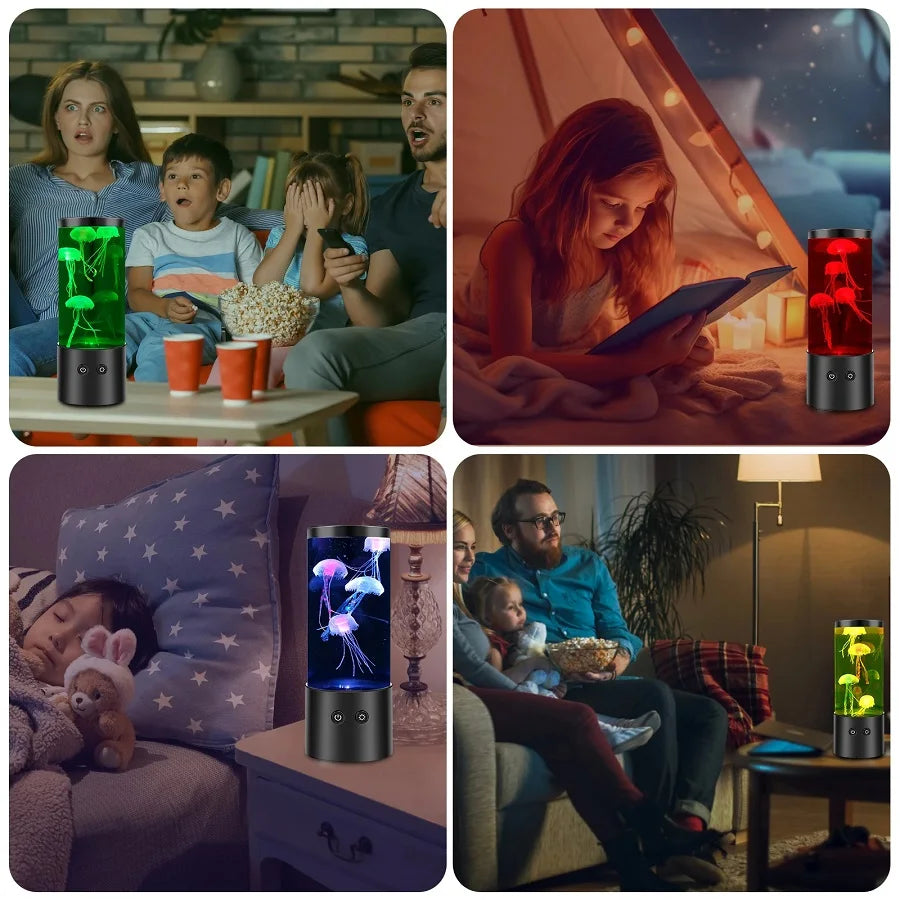 Quallen-Lampe mit 7 LED-Farbwechseln – Aquarium-Nachtlicht -    Zorenza