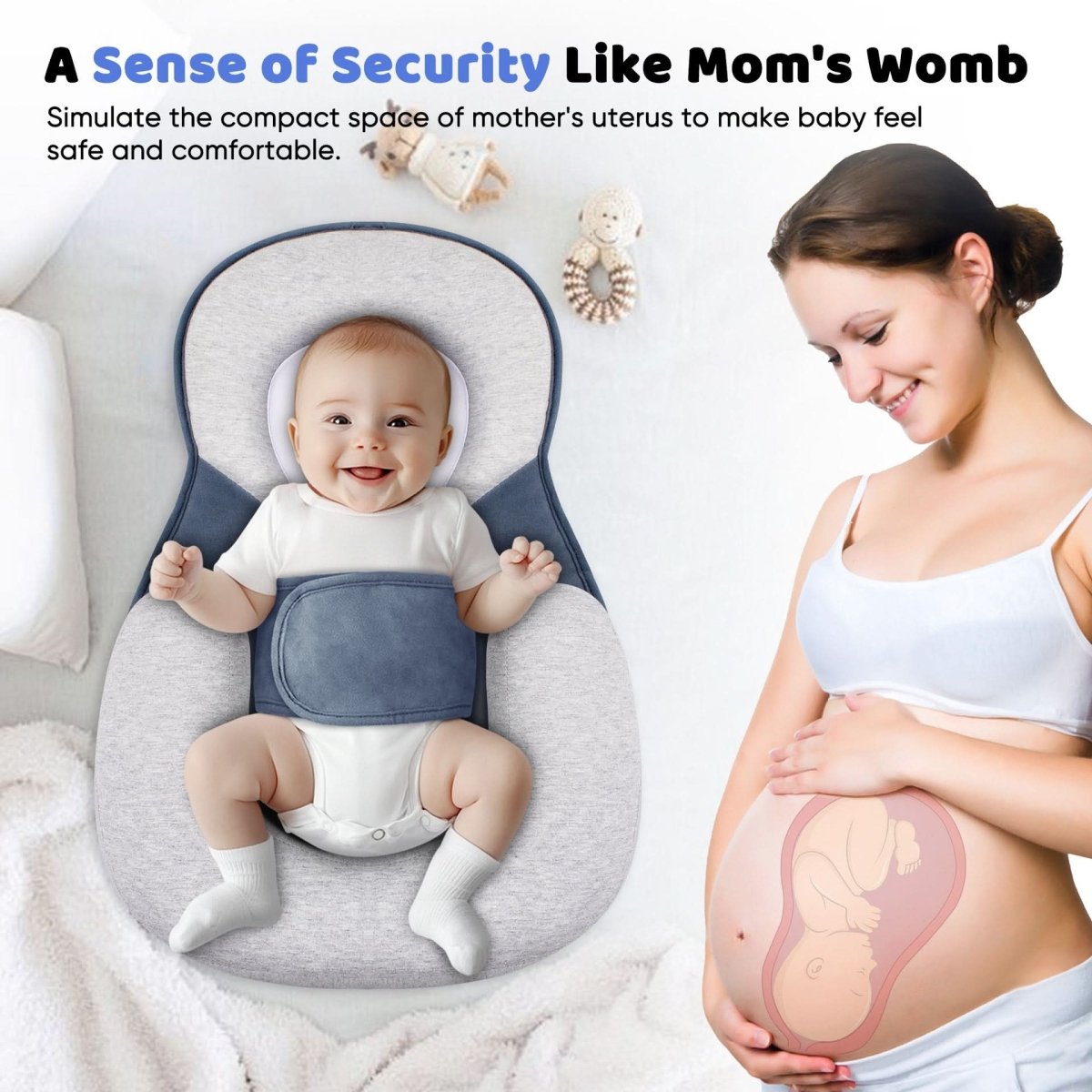 Baby-Lagerungskissen Ergonomisch – Sicherer Schlaf -    Zorenza