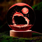 Kristallglaskugel mit 3D-Lasergravur & Farbwechselnder LED-Basis Zorenza