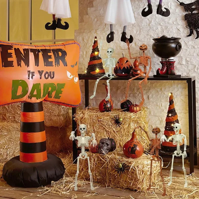 Halloween-Skelett 40 cm beweglich – Deko für Garten und Innenbereich -    Zorenza