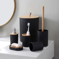 6 Piece Bathroom Set With Trash Can Toothbrush Holder Lotion Soap Dispenser Soap Dish Toilet Brush Bathroom Accessories Set Zorenza