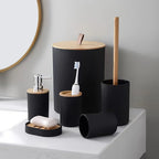 6 Piece Bathroom Set With Trash Can Toothbrush Holder Lotion Soap Dispenser Soap Dish Toilet Brush Bathroom Accessories Set Zorenza
