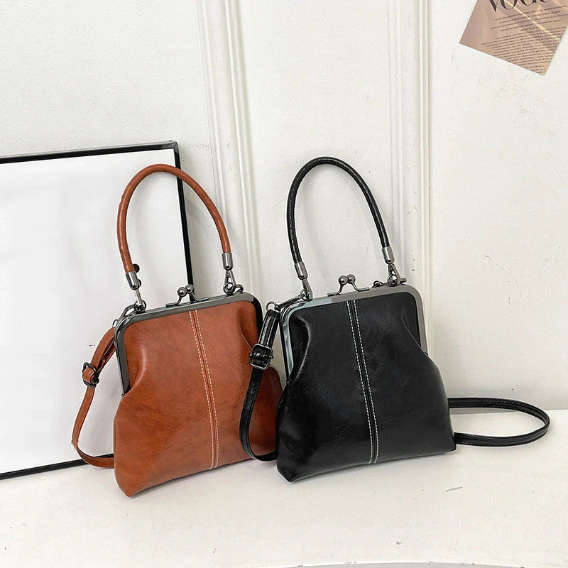 Handtasche Kunstleder mit Vintage-Bügelverschluss -    Zorenza