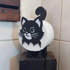 1/2Set Nette 3D Gedruckt Schwarze Katze Rollen Halter Katze Wc Badezimmer Rollen Papier Lagerung Rack Spaß schwarze Katze Badezimmer Dekor Set Zorenza