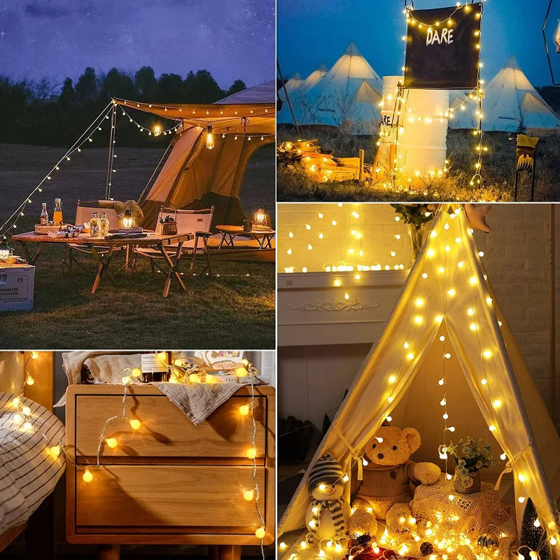 Solar-Lichterkette mit warmweißen LEDs für Garten und Terrasse -    Zorenza