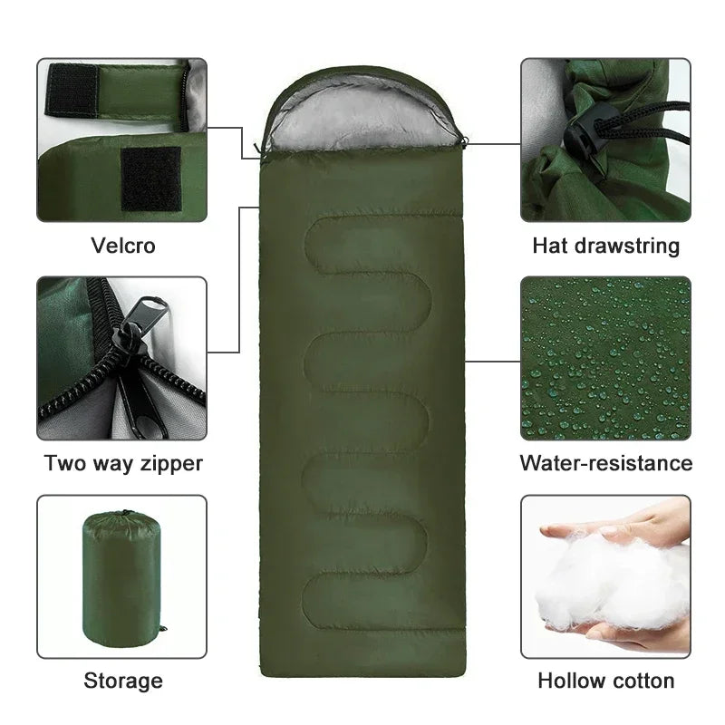 Schlafsack Outdoor 4-Jahreszeiten wasserdicht ultraleicht -    Zorenza