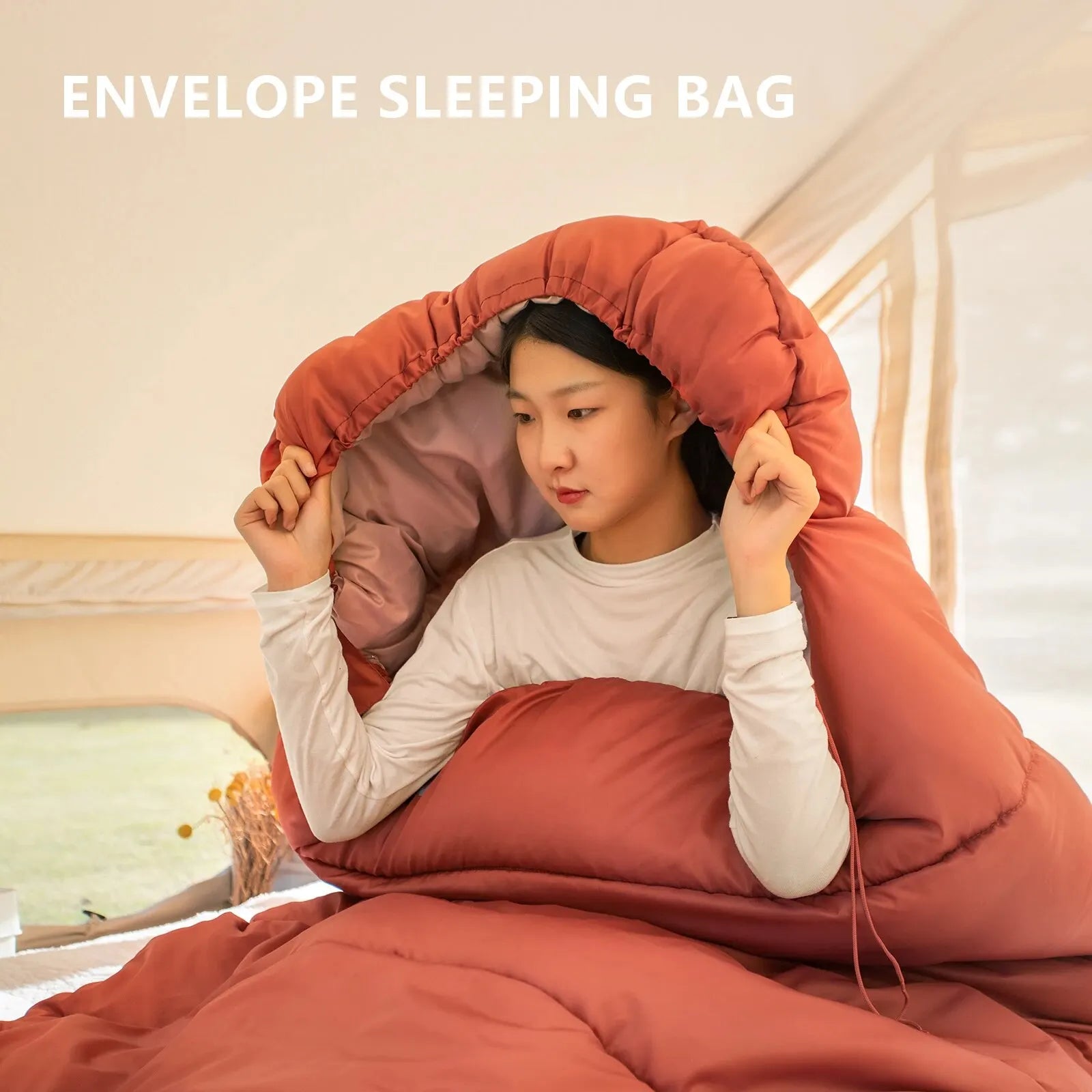 Schlafsack 3-Saisons Baumwolle – Leichtgewicht, extra breit für Erwachsene -    Zorenza
