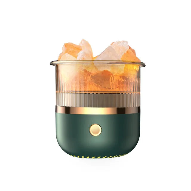 Salzlampen-Diffusor mit Himalaya-Kristall und LED-Beleuchtung -    Zorenza