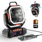 Campingventilator mit 40000mAh Akku und LED-Beleuchtung -    Zorenza