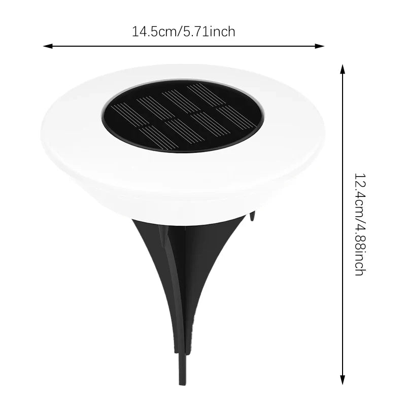 Solar-Bodenleuchte mit 14 LEDs und 360°-Bodenbeleuchtung – 4er-Set Zorenza