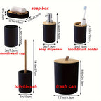 6 Piece Bathroom Set With Trash Can Toothbrush Holder Lotion Soap Dispenser Soap Dish Toilet Brush Bathroom Accessories Set Zorenza