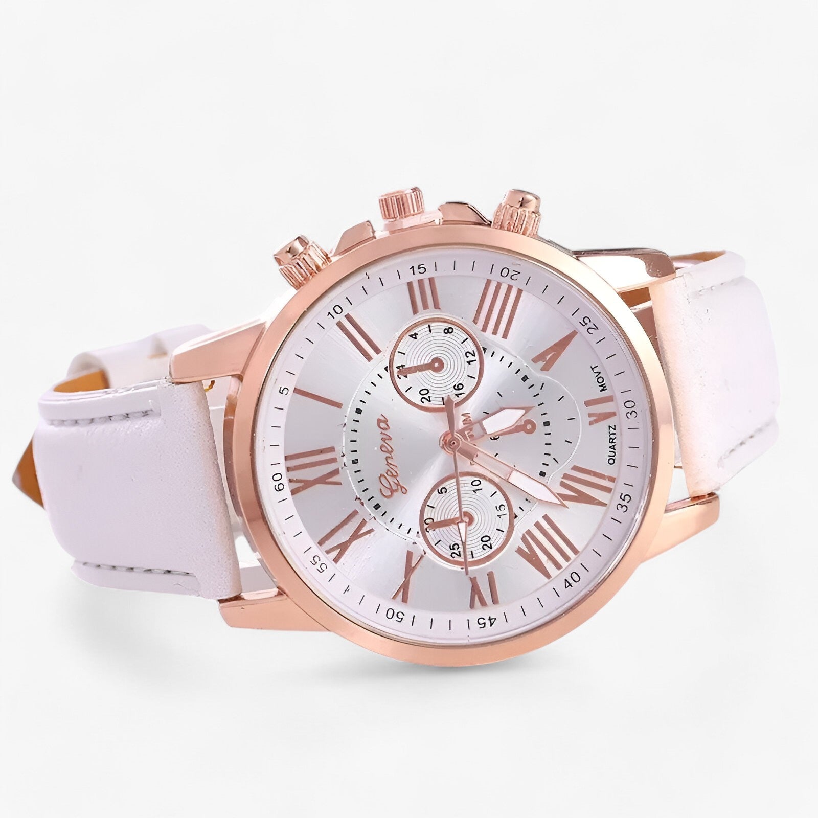 Damenuhr mit römischen Ziffern und weichem Lederarmband -    Zorenza