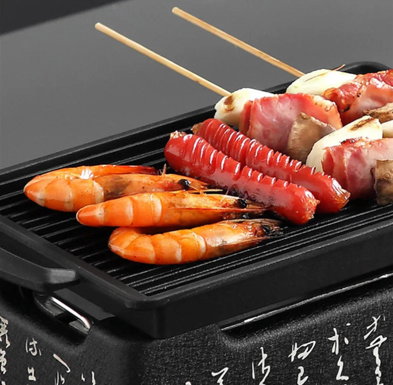 Tischgrill Holzkohle Koreanischer Stil – Kompakt und tragbar -    Zorenza