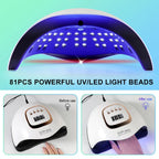 SUN X25MAX 81LED UV-Lampe zum Trocknen von Nägeln, schnell aushärtender Gel-Nagellack, professioneller, leistungsstarker UV-Lichttrockner, Maniküre-Salon Zorenza